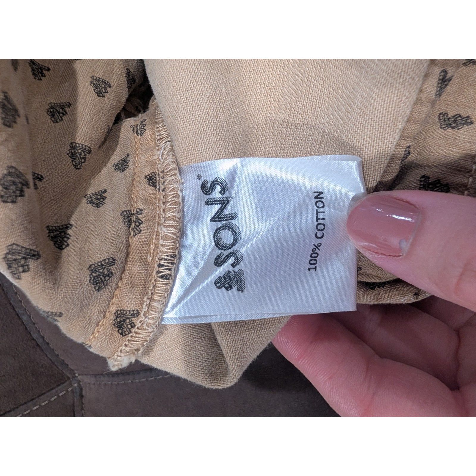 &Sons Trading Co Men’s 32 Tan Khaki Cotton Chino Trousers Cinch Back Workwear — image 4 of 5